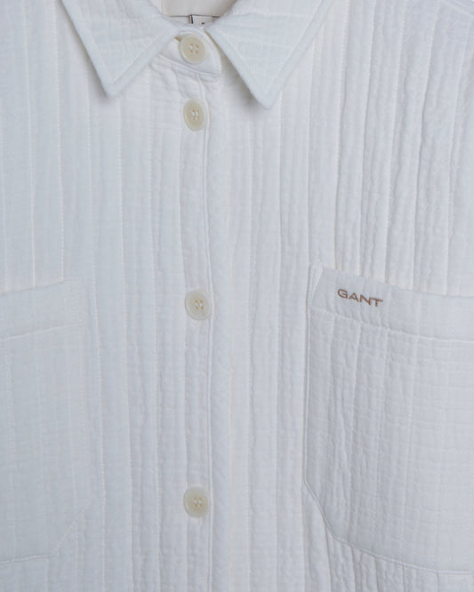 Koszula damska z długim rękawem regular fit kremowa