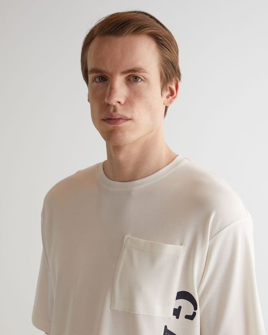 T-shirt męski z nadrukiem okrągły kołnierzyk regular fit