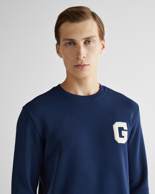 Bluza męska z okrągłym kołnierzykiem z nadrukiem regular fit