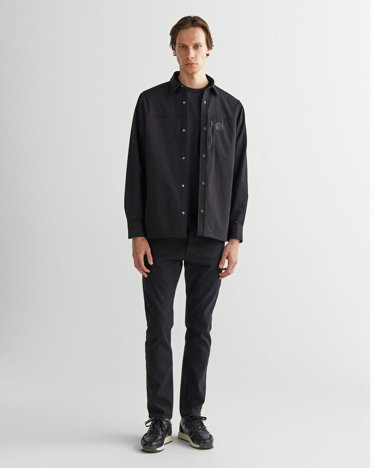 Koszula męska z nadrukiem z długim rękawem relaxed fit czarna