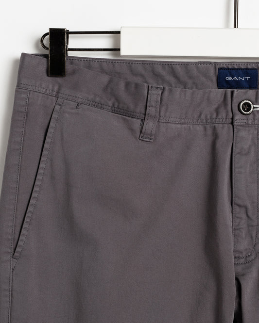 Chinosy męskie satynowe slim grafitowe