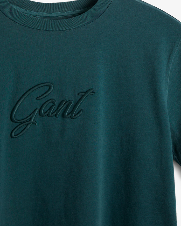 Bawełniana koszulka damska z nadrukiem regular fit zielona