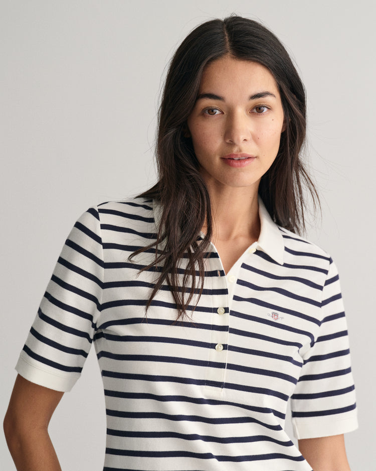 Koszulka Polo z piki w paski z motywem