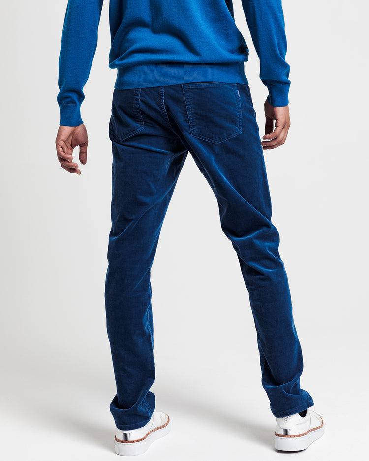 Jeansy męskie sztruksowe slim z 5 kieszeniami