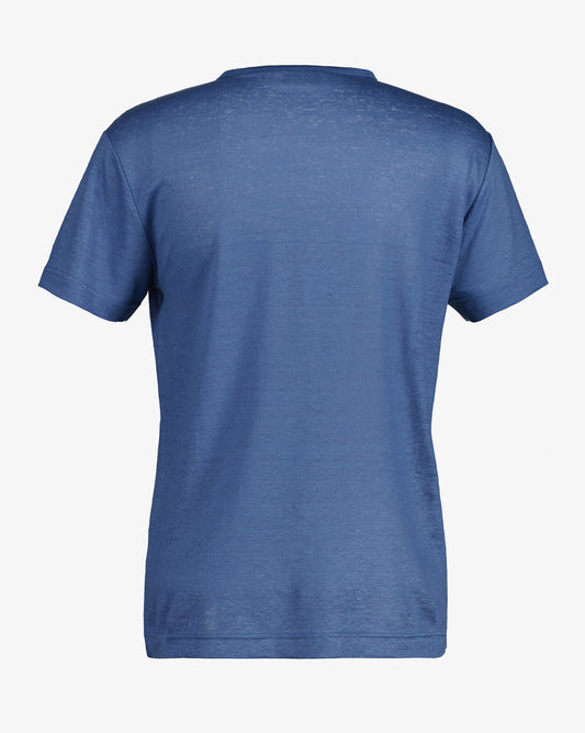 T-shirt męski z okrągłym kołnierzykiem regular fit granatowy