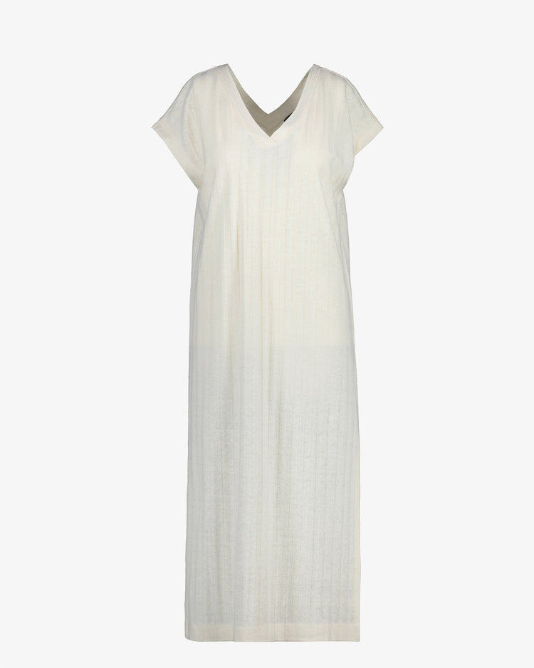 Lniana sukienka z dekoltem V bez rękawów