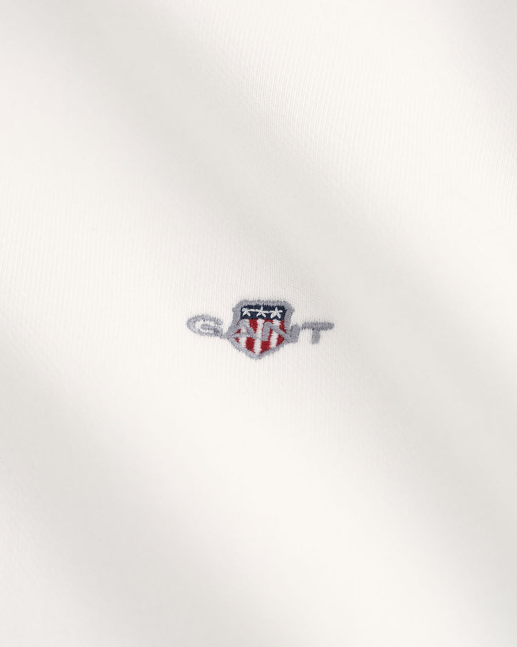 Bluza damska okrągły kołnierzyk relaxed fit biała