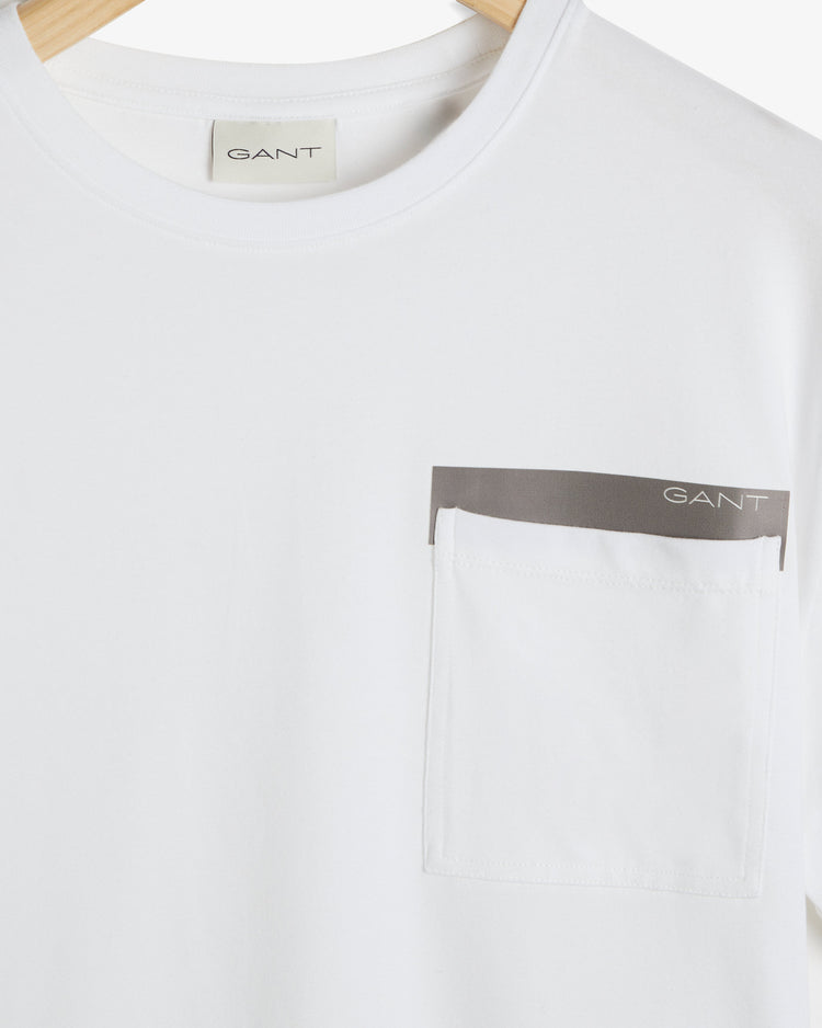 T-shirt męski z nadrukiem regular fit biały