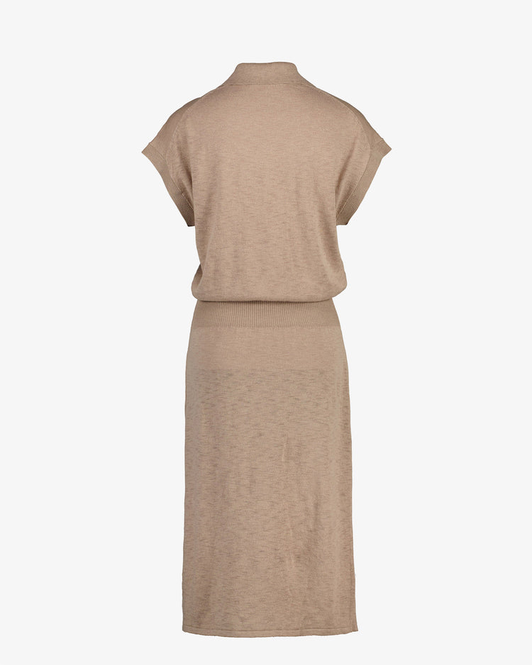 Sukienka z mieszanki lnianej z kołnierzykiem