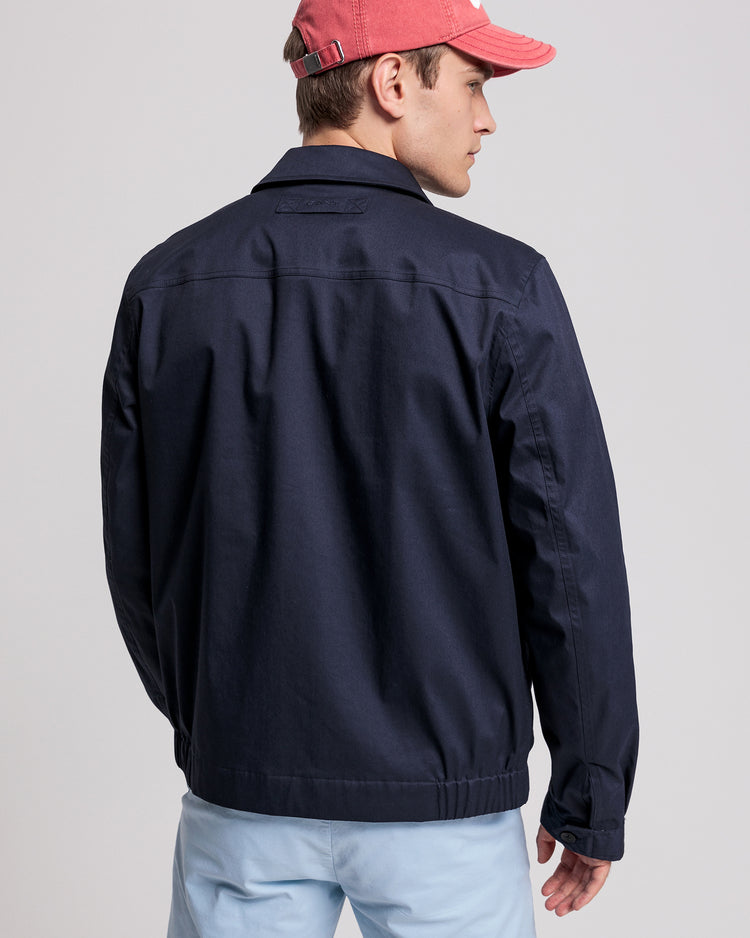 Kurtka męska z zamkiem i długim rękawem granatowa