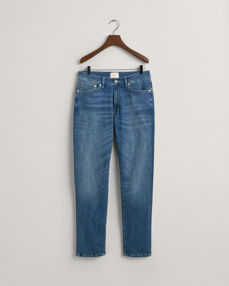 Spodnie jeansowe męskie extra slim fit niebieskie