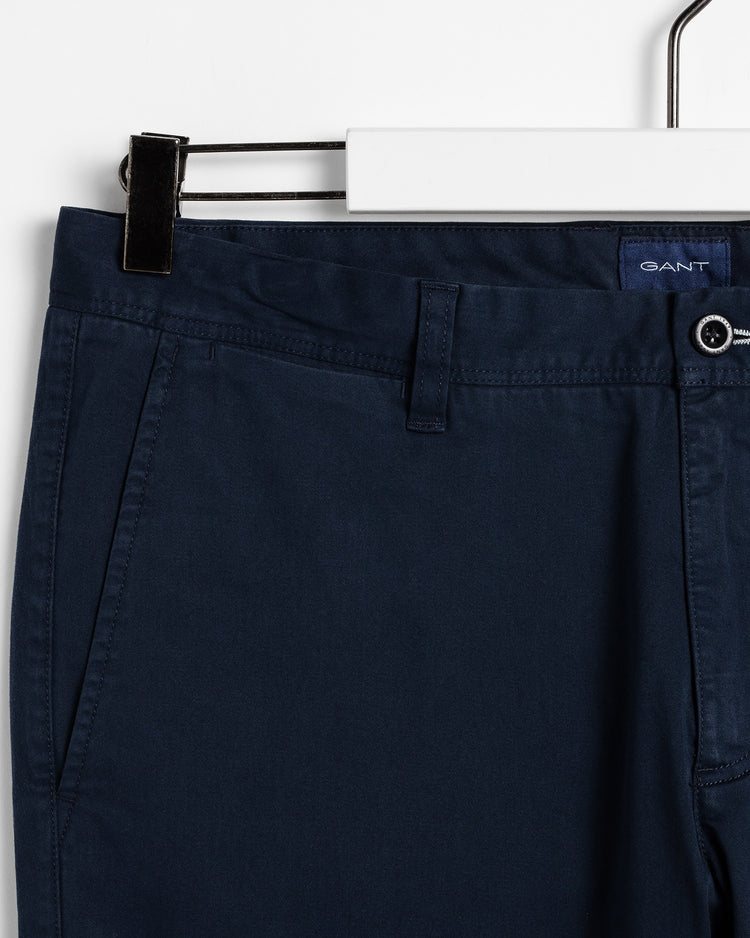 Chinosy męskie satynowe slim