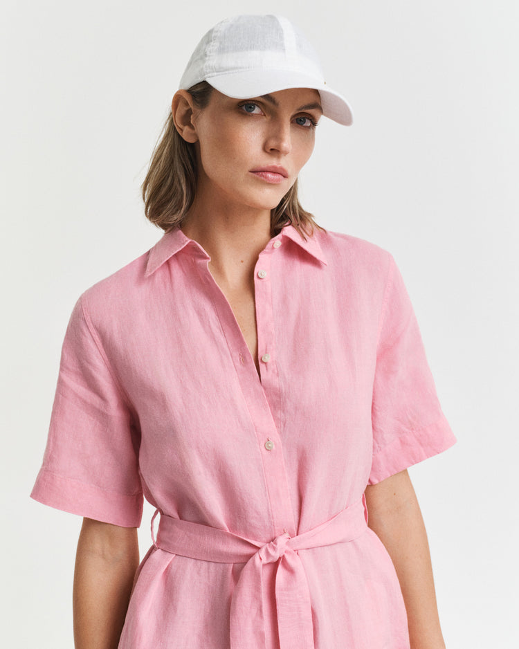 Sukienka damska z krótkim rękawem i kołnierzykiem w szpic regular fit