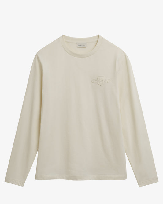 Koszulka męska z okrągłym kołnierzykiem i długim rękawem regular fit