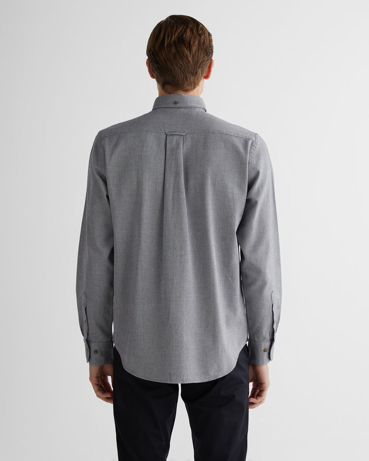 Bawełniana koszula męska z długim rękawem regular fit szara
