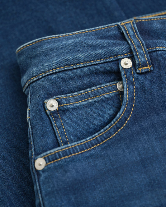 Spodnie damskie slim fit granatowe