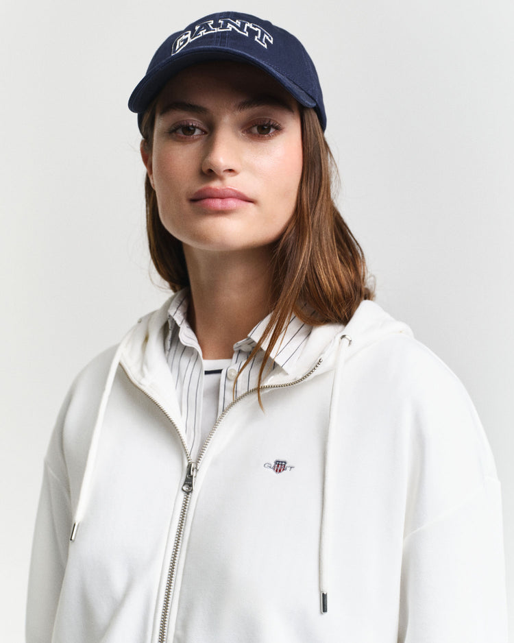 Bluza damska z kapturem relaxed fit biała