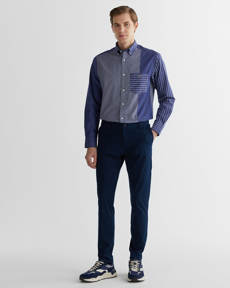 Spodnie męskie regular fit granatowe