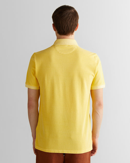 Polo męskie z krótkim rękawem regular fit żółte