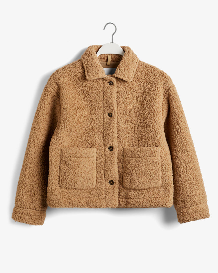 Kurtka damska z nadrukiem i kołnierzem koszulowym regular fit