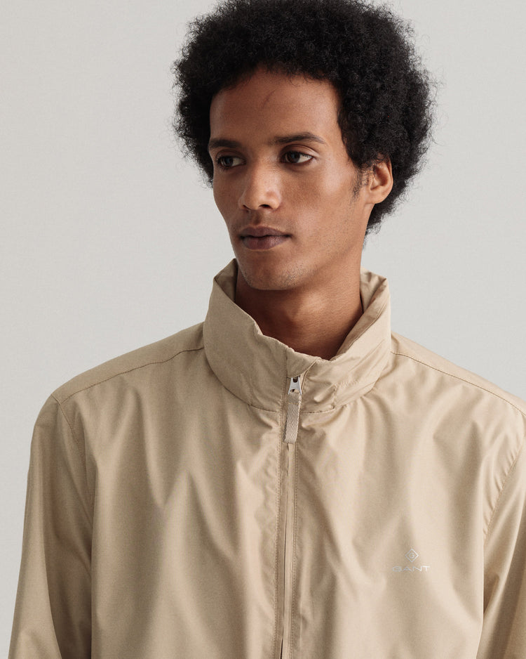 Kurtka męska z długim rękawem z zamkiem regular fit beżowa