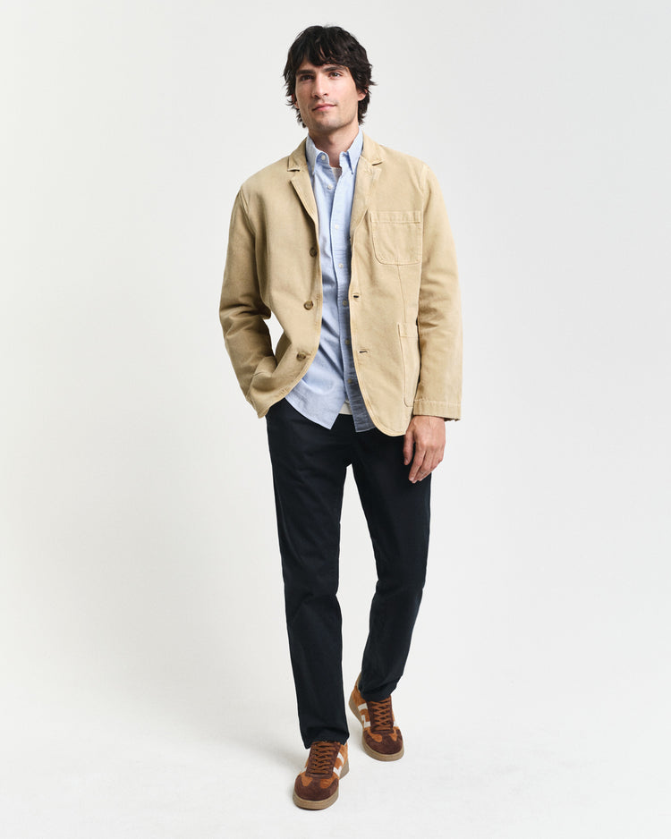 Koszula męska z długim rękawem slim fit niebieska