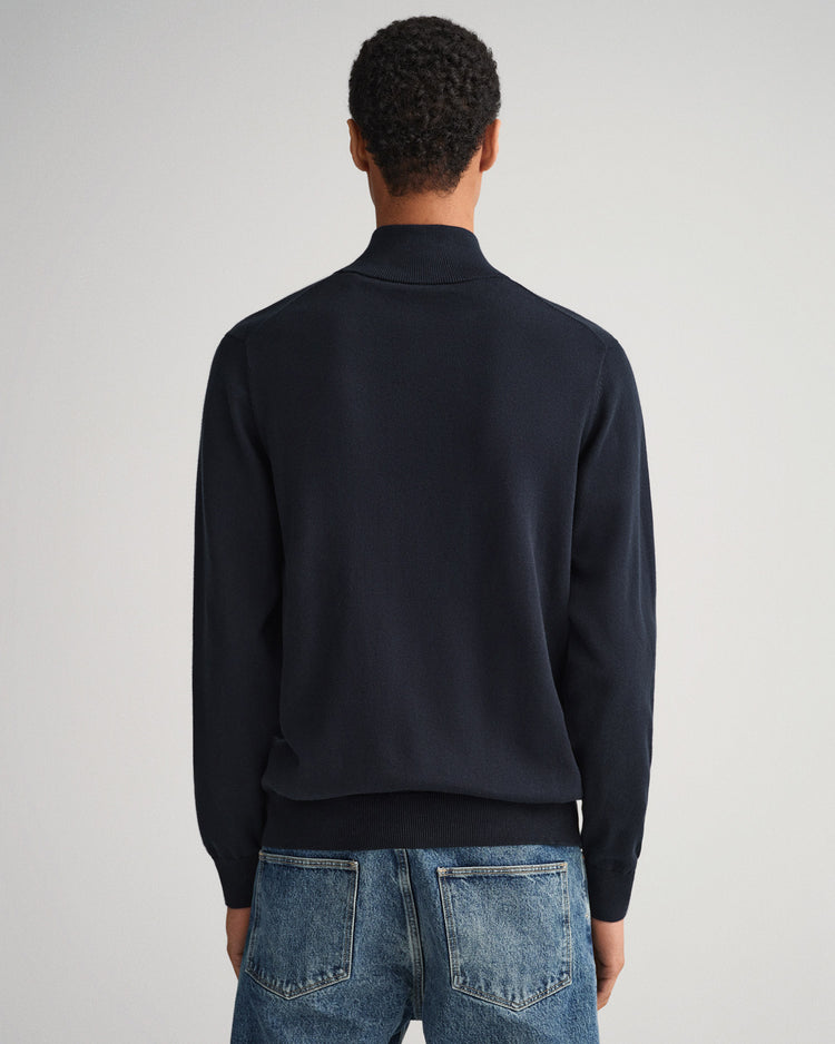 Klasyczny sweter bawełniany rozpinany do połowy