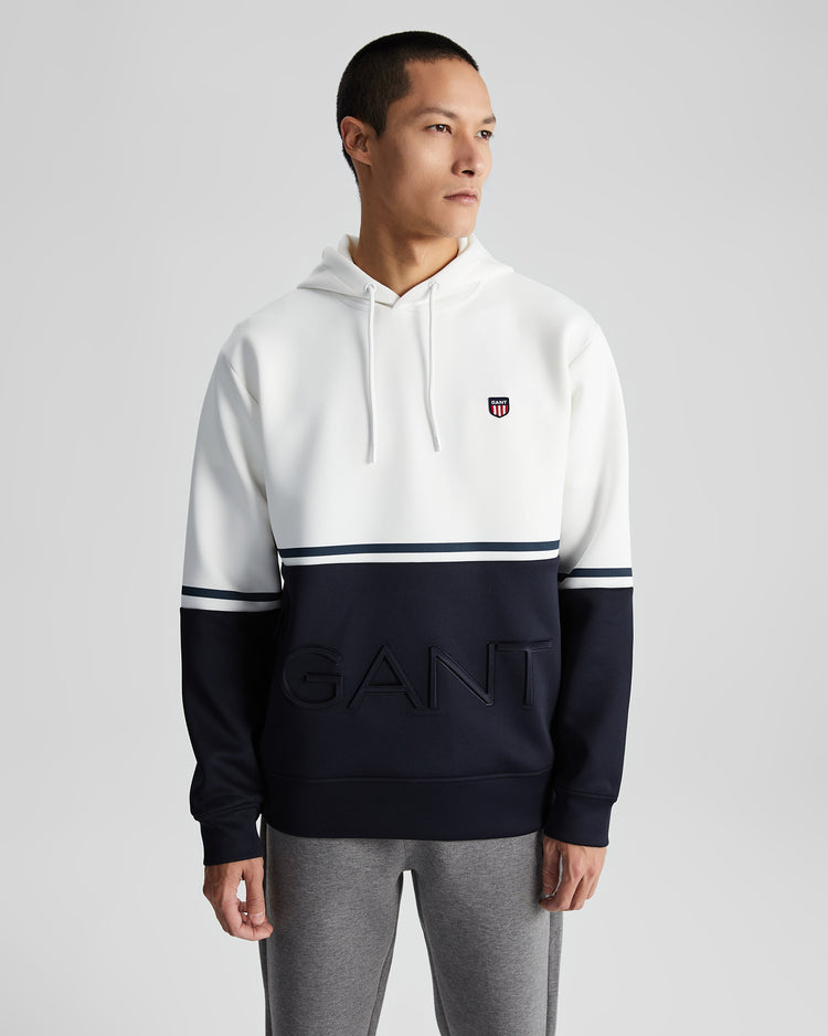 Bluza męska z kapturem regular fit biała