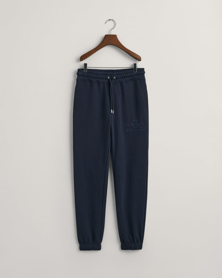 Spodnie dresowe damskie z nadrukiem regular fit granatowe