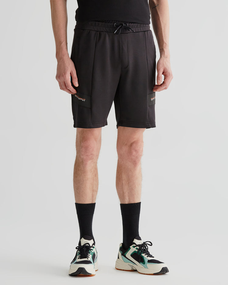 Szorty męskie z nadrukiem regular fit czarne