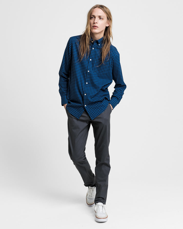 Męska koszula z diagonalu regular fit w kratę Buffalo Winter