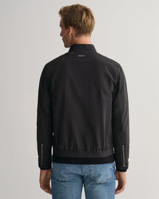 Kurtka męska z zamkiem z długim rękawem regular fit czarna