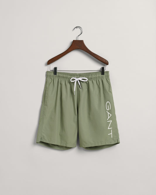 Męskie zielone szorty kąpielowe z logo