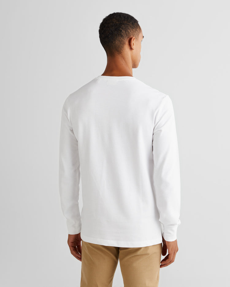 Koszulka męska z długim rękawem z okrągłym dekoltem slim fit