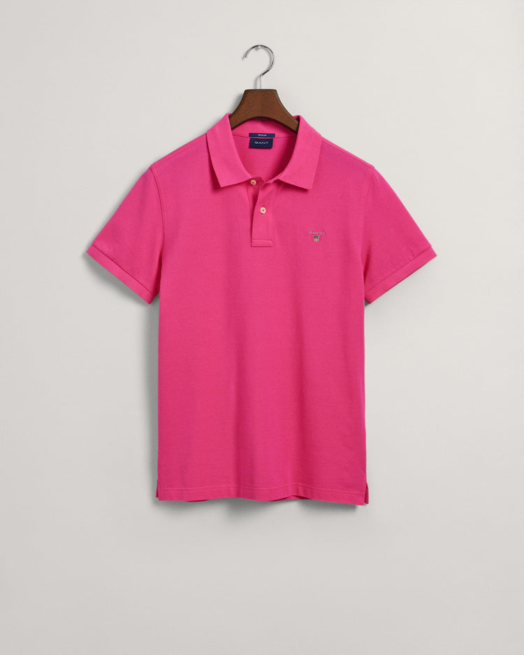 Męski różowy regular fit polo