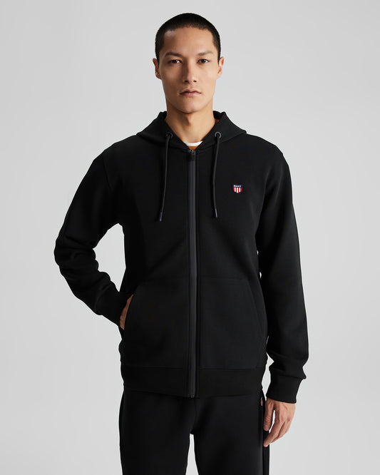 Bawełniana bluza męska z kapturem regular fit czarna