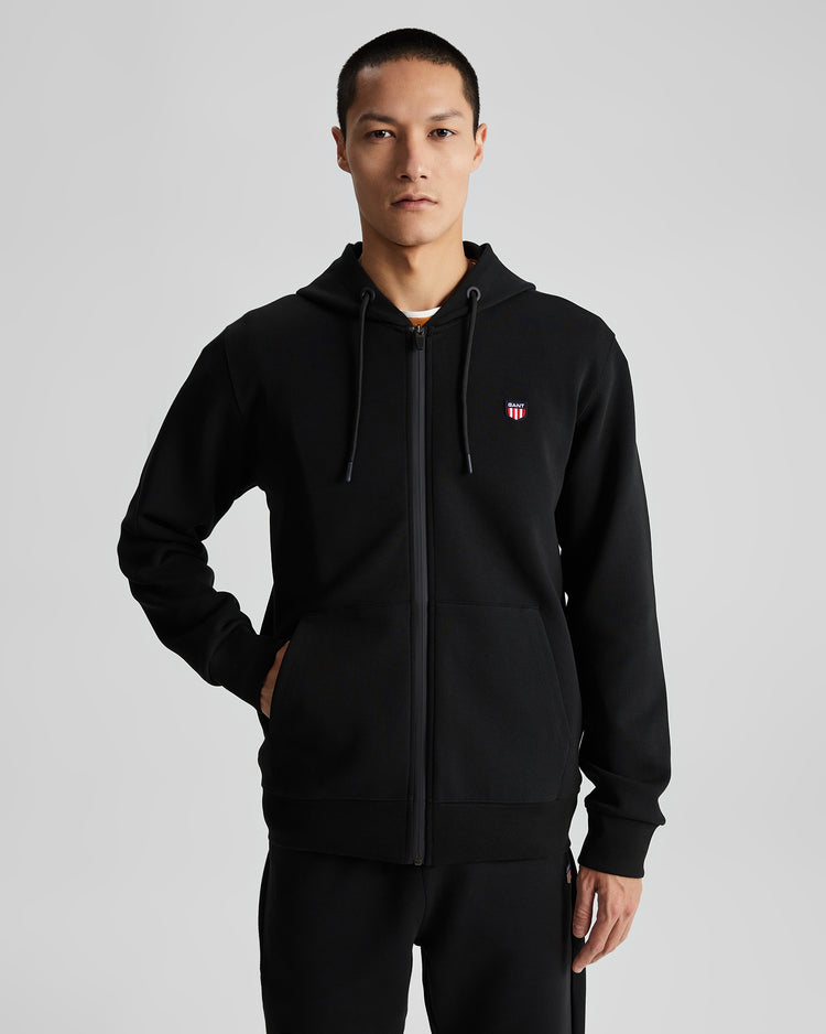 Bawełniana bluza męska z kapturem regular fit czarna