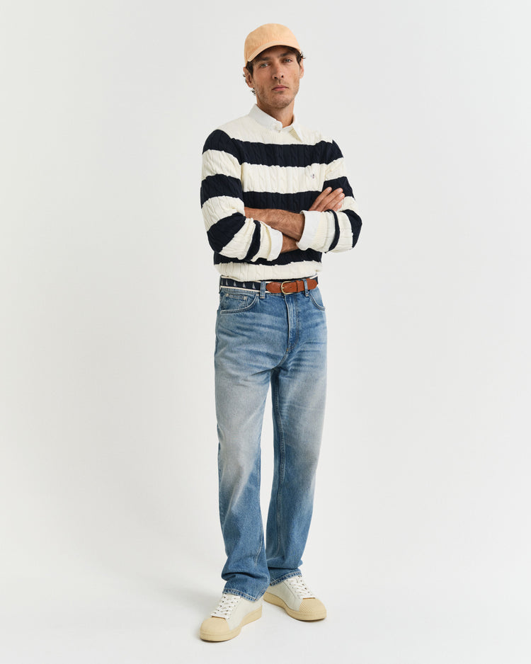 Spodnie męskie straight fit niebieskie