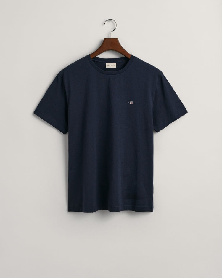 T-shirt męski z okrągłym dekoltem regular fit granatowy