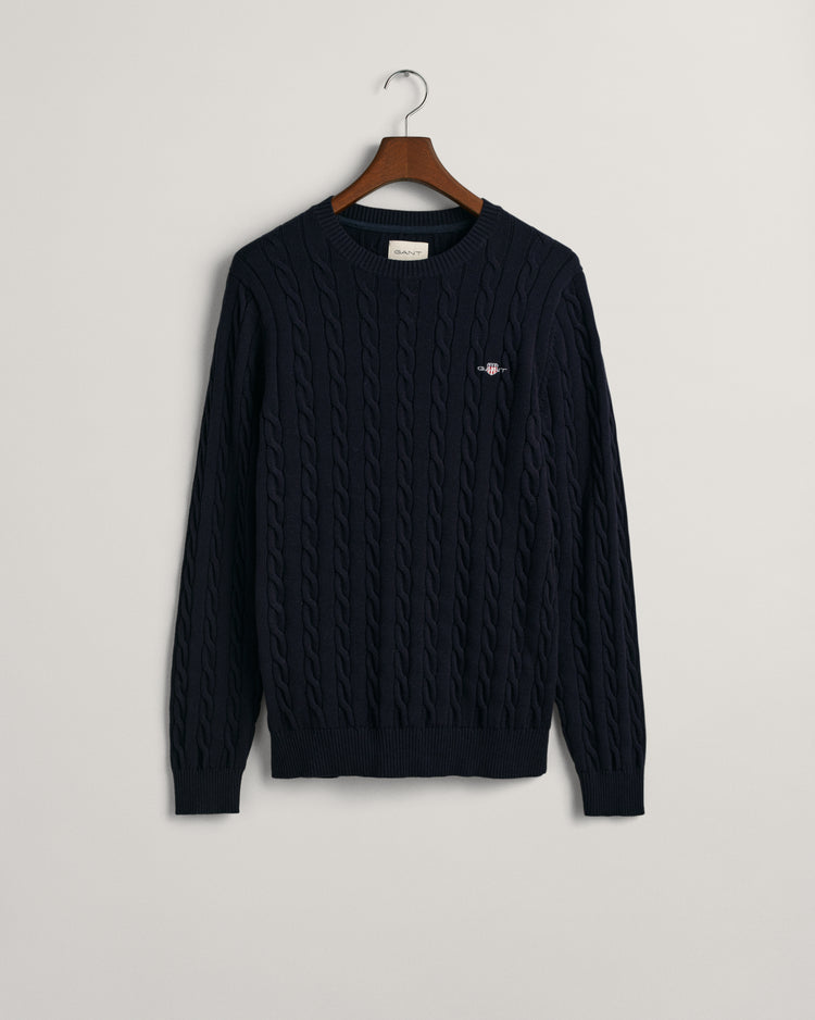 Sweter męski z okrągłym dekoltem regular fit granatowy