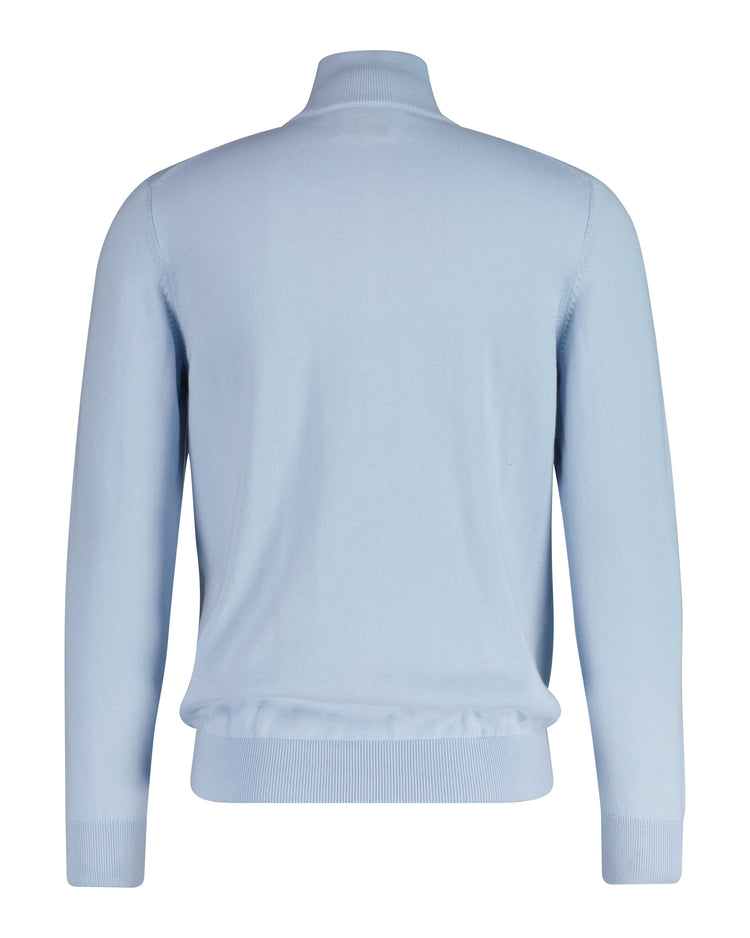 Bawełniany sweter męski z długim rękawem half zip regular fit