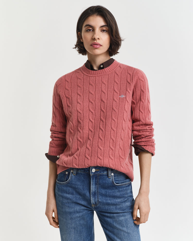 Sweter z okrągłym dekoltem z wełny jagnięcej