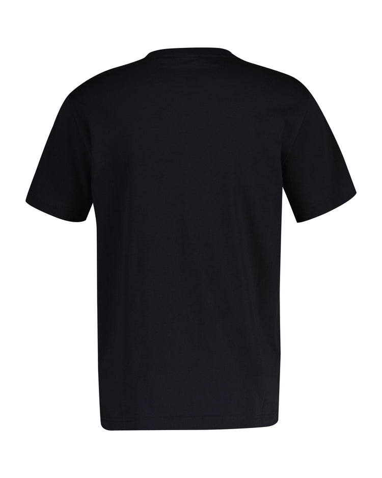 T-shirt męski z okrągłym kołnierzykiem regular fit czarny