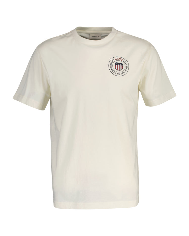 T-shirt męski z okrągłym kołnierzykiem regular fit biały