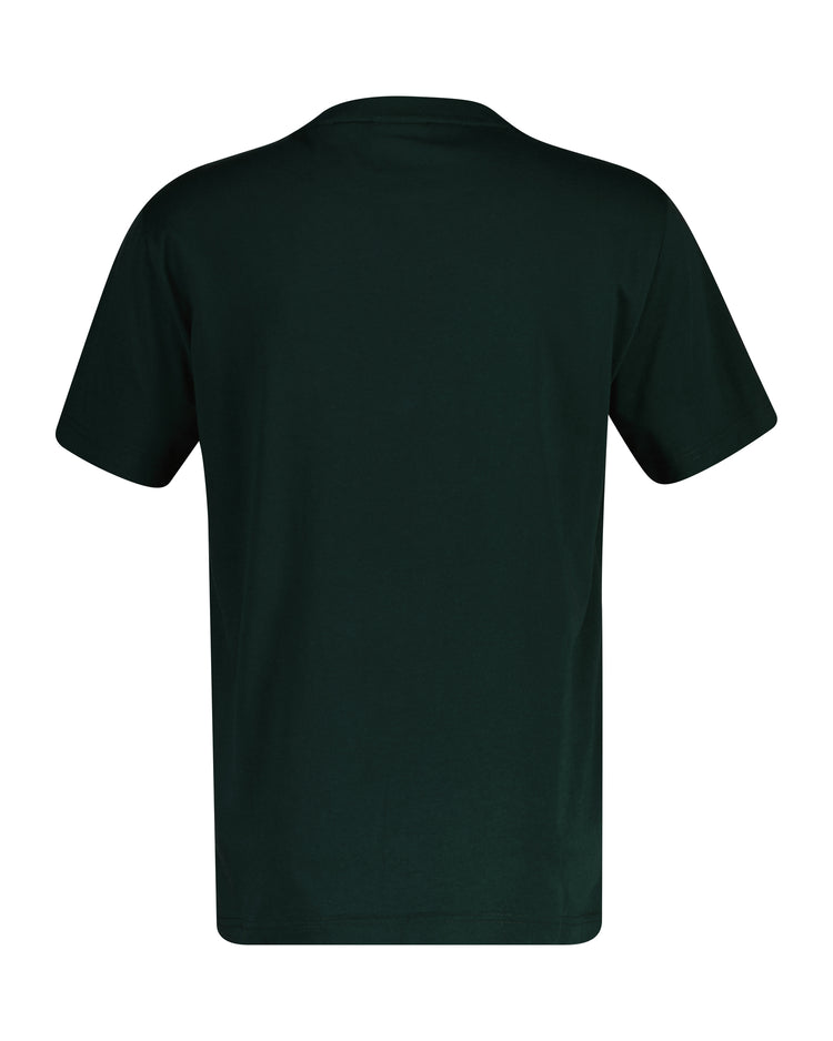 T-shirt męski z okrągłym kołnierzykiem regular fit zielony
