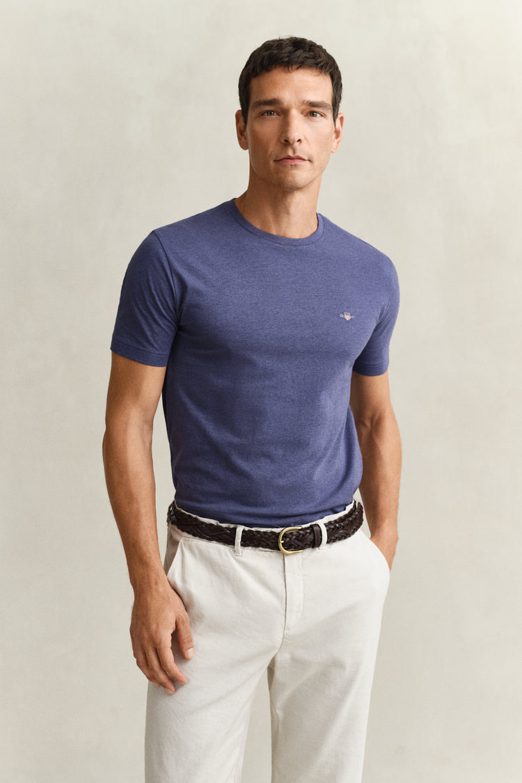 Bawełniany t-shirt męski z okrągłym dekoltem regular fit