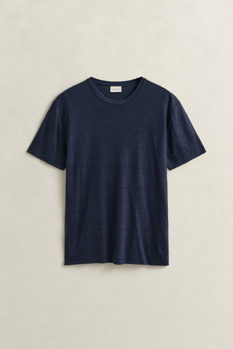 T-shirt męski z okrągłym kołnierzykiem regular fit granatowy