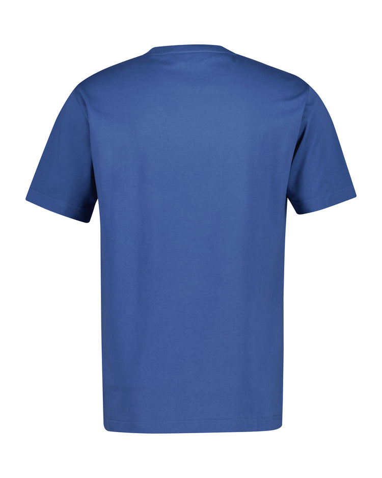 T-shirt męski z nadrukiem regular fit niebieski