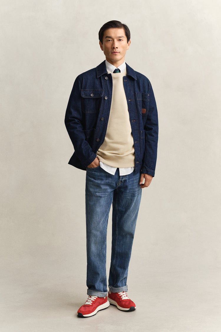 Bluza męska z okrągłym kołnierzykiem i długim rękawem regular fit