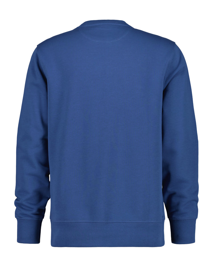 Bluza męska z okrągłym kołnierzykiem regular fit niebieska